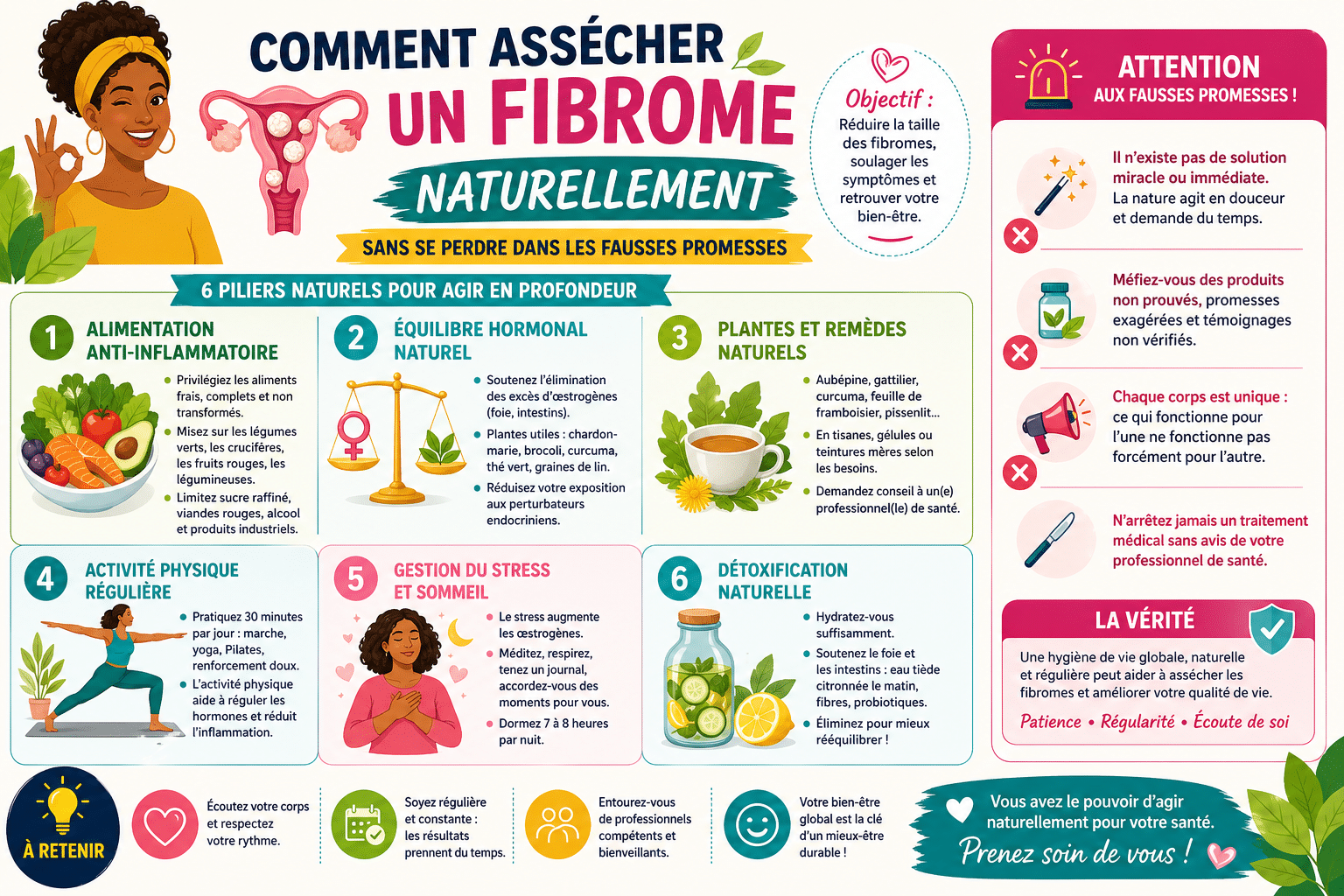Infographie : Comment assécher un fibrome naturellement sans se perdre dans les fausses promesses