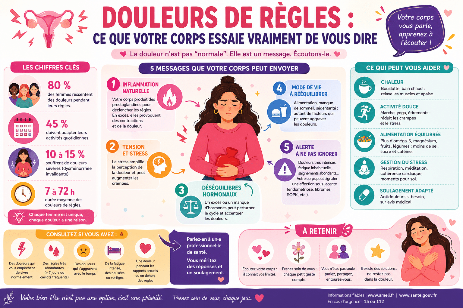 Infographie : Douleurs de règles : ce que votre corps essaie vraiment de vous dire