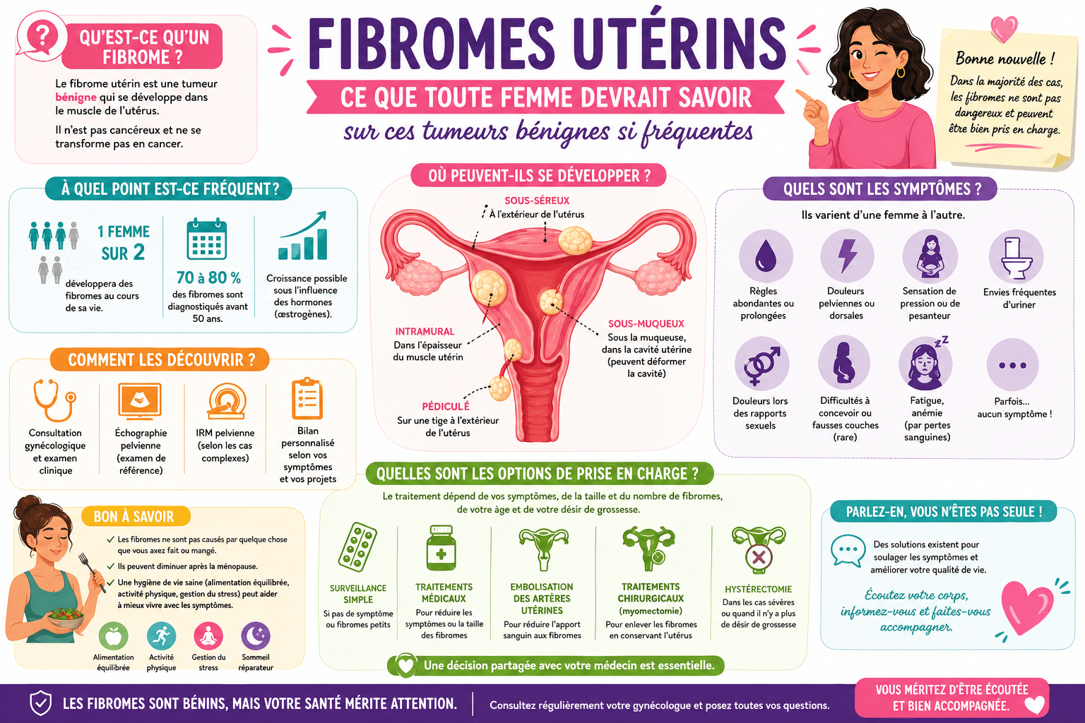Infographie : Fibromes utérins : ce que toute femme devrait savoir sur ces tumeurs bénignes si fréquentes