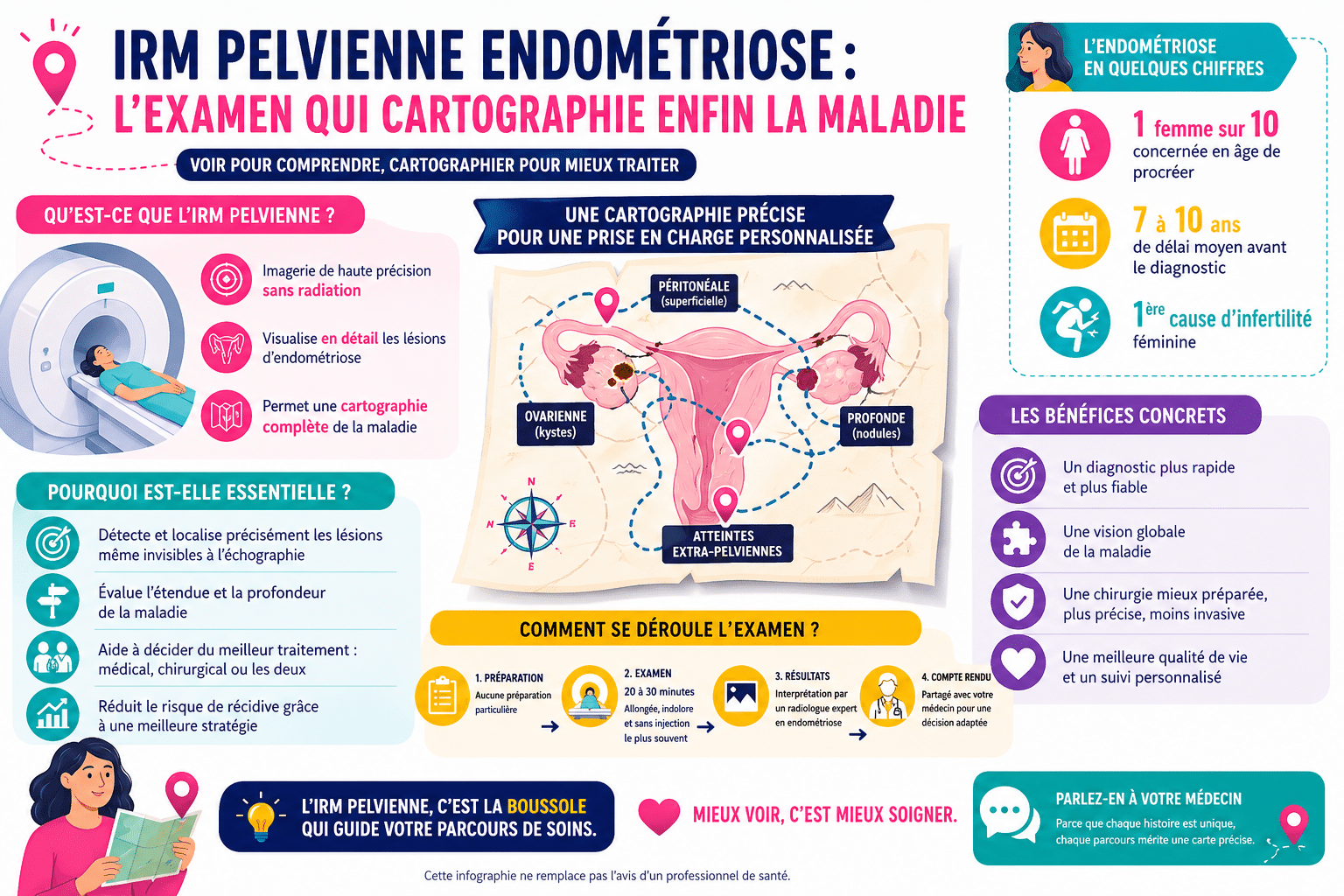 Infographie : IRM pelvienne endométriose : l'examen qui cartographie enfin la maladie