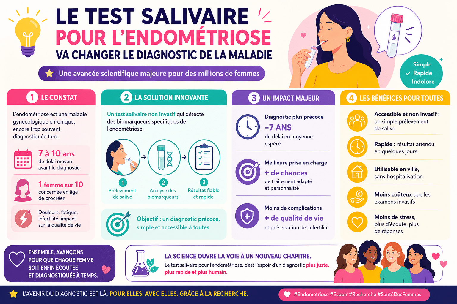 Infographie : Le test salivaire pour l'endométriose va changer le diagnostic de la maladie